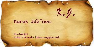 Kurek János névjegykártya