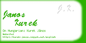 janos kurek business card
