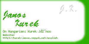 janos kurek business card